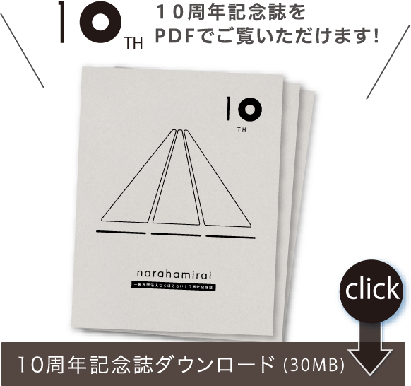 １０周年記念誌をPDFでご覧いただけます! 10周年記念誌ダウンロード(30MB)